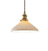 Ceramic Pleated Pendant Light