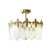 Decorative Pattern Glass Round Chandelier