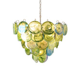 Green Murano Disc Chandelier - Yiarolight