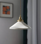 Ceramic Pleated Pendant Light