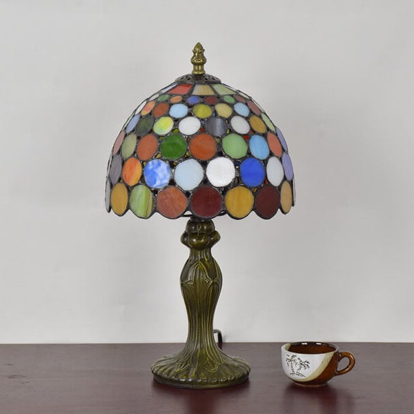 Colorful Polka Dot Tiffany Style Table Lamp