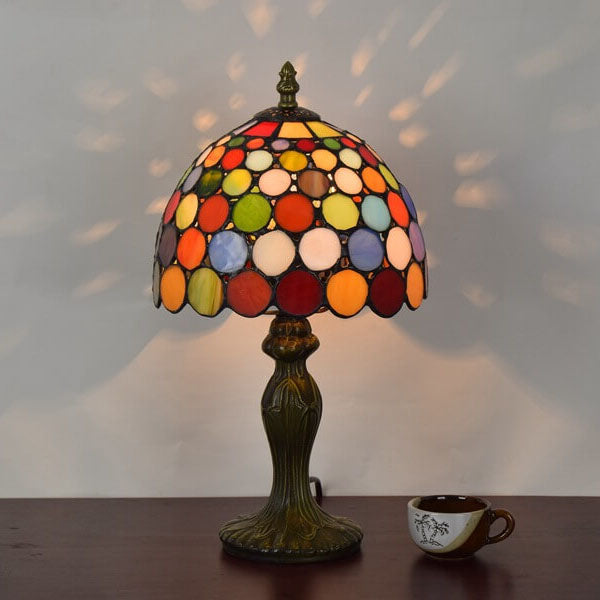 Colorful Polka Dot Tiffany Style Table Lamp