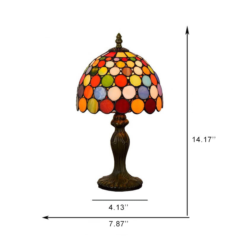 Colorful Polka Dot Tiffany Style Table Lamp
