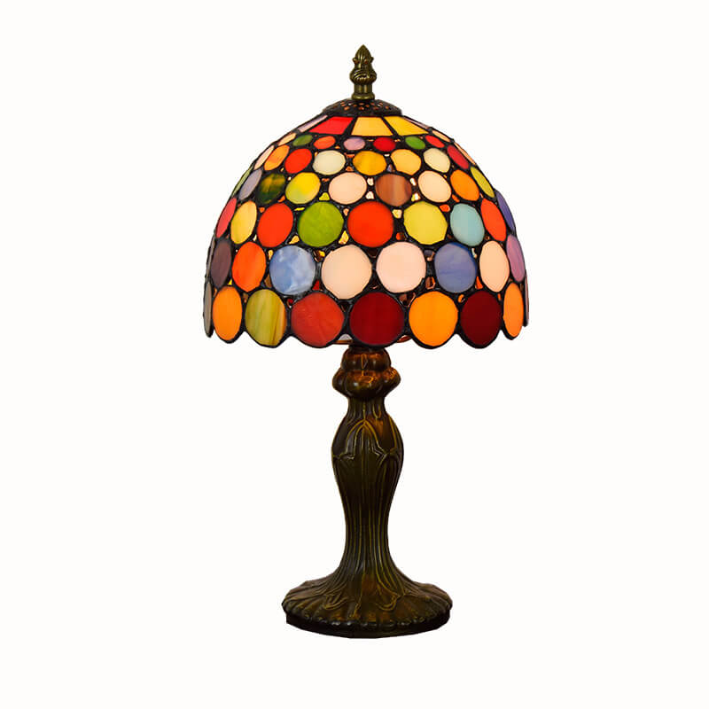 Colorful Polka Dot Tiffany Style Table Lamp