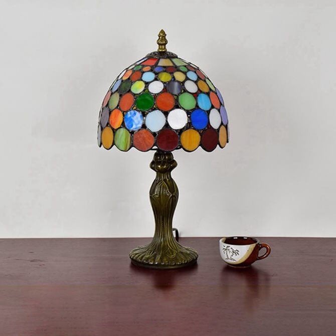 Colorful Polka Dot Tiffany Style Table Lamp