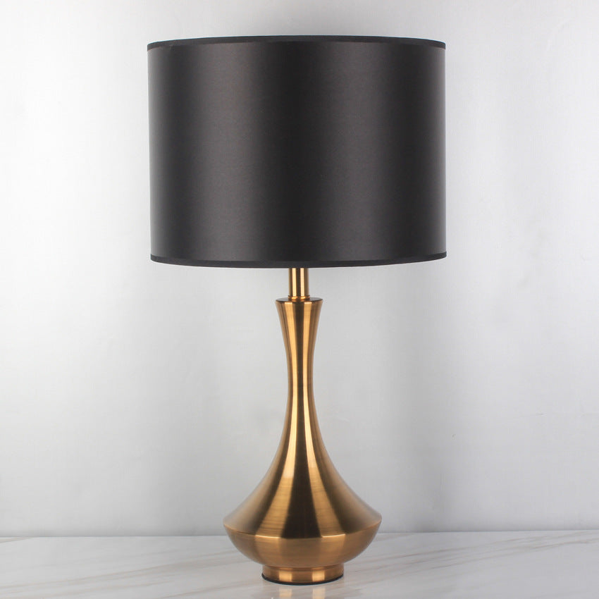 Mid-Century Modern Gold Metal Bedside Lamp