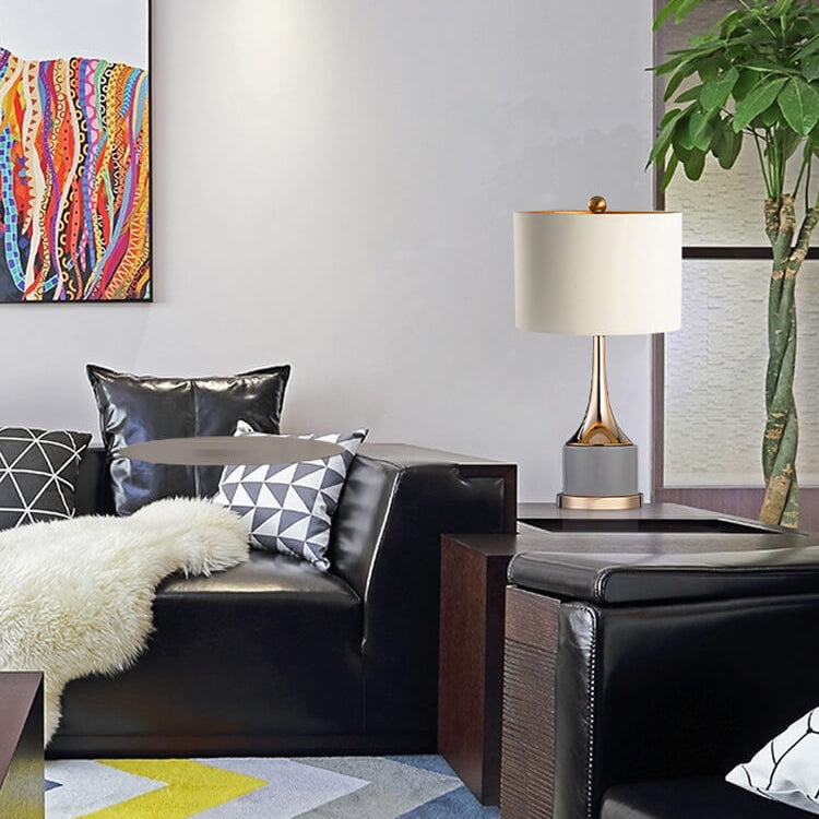 Modern Grey and Gold Two-Tone Table Lamp
