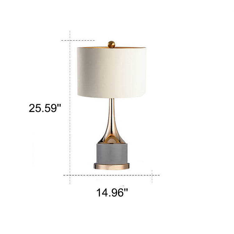 Modern Grey and Gold Two-Tone Table Lamp