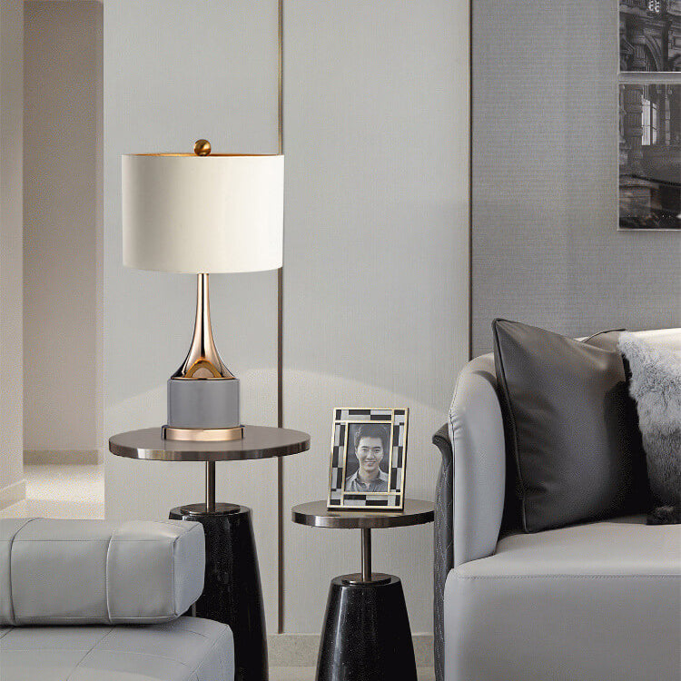 Modern Grey and Gold Two-Tone Table Lamp