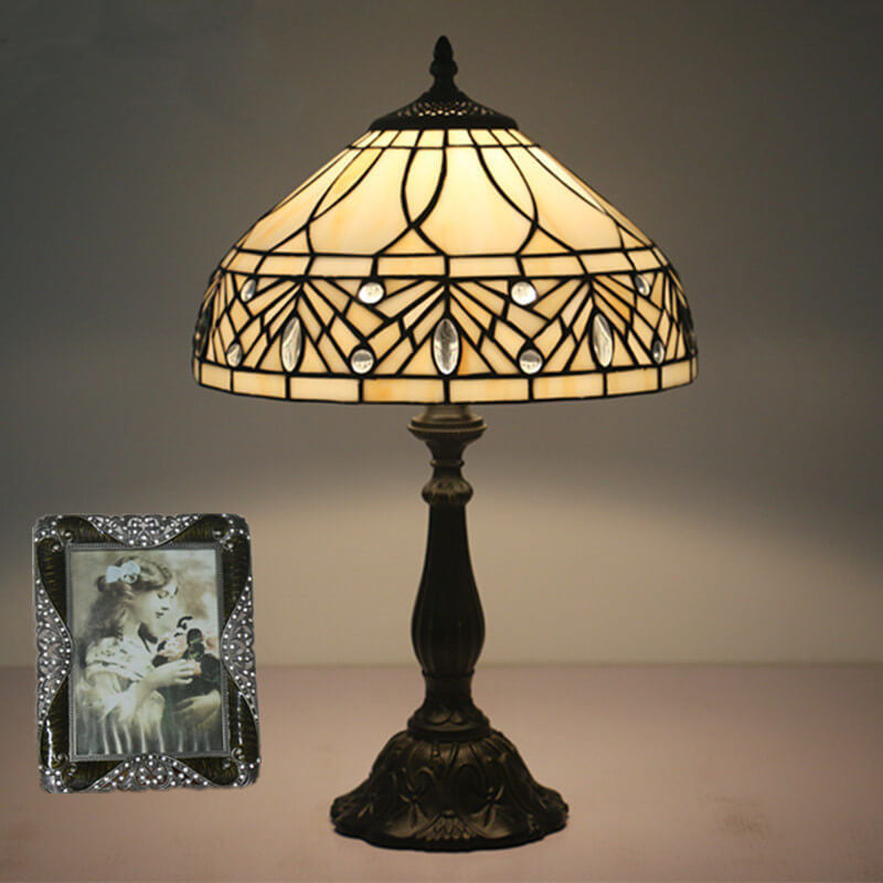 Vintage Art Deco Tiffany Style Table Lamp