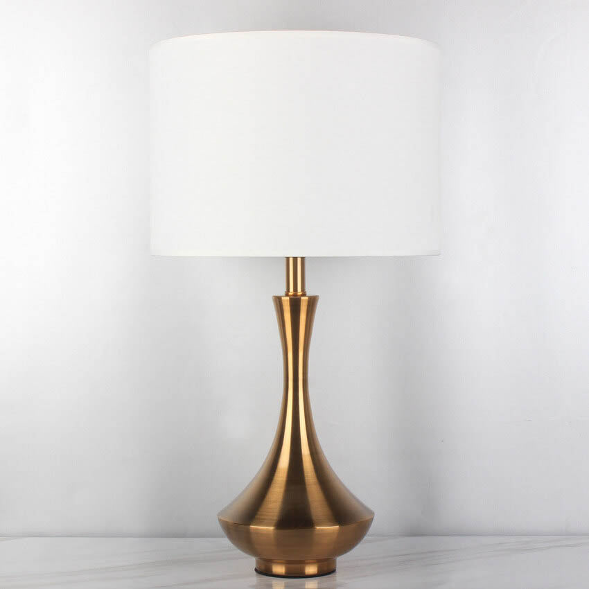 Mid-Century Modern Gold Metal Bedside Lamp