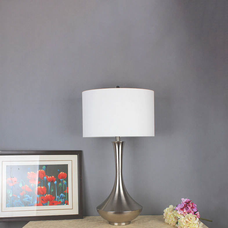 Mid-Century Modern Gold Metal Bedside Lamp