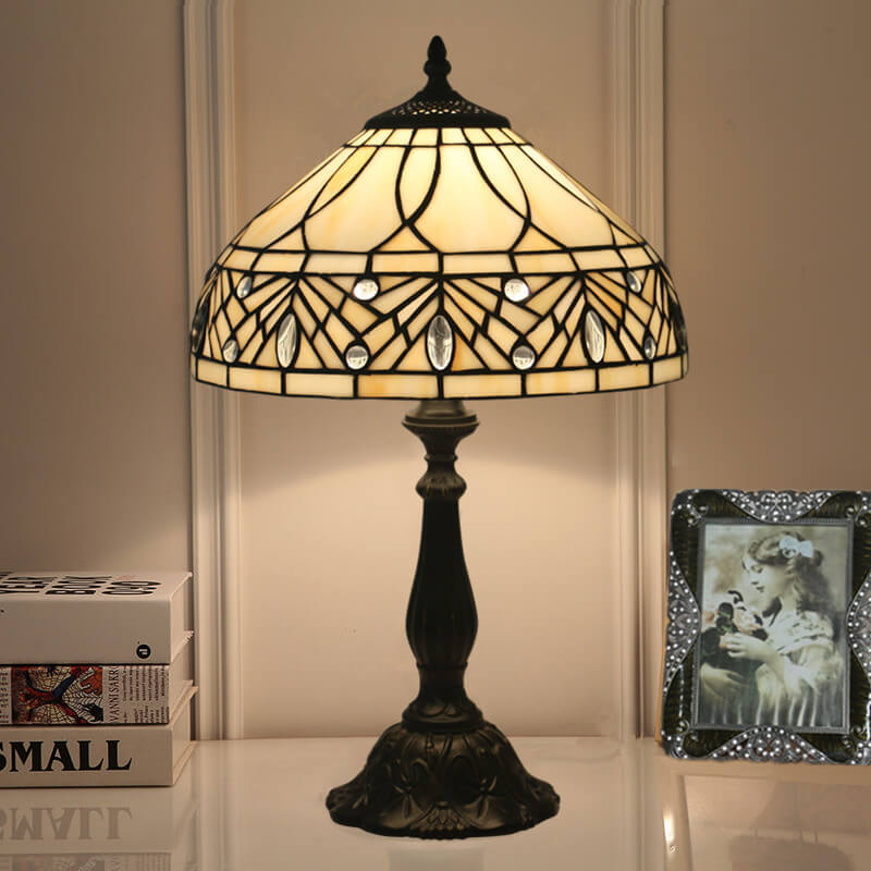 Vintage Art Deco Tiffany Style Table Lamp