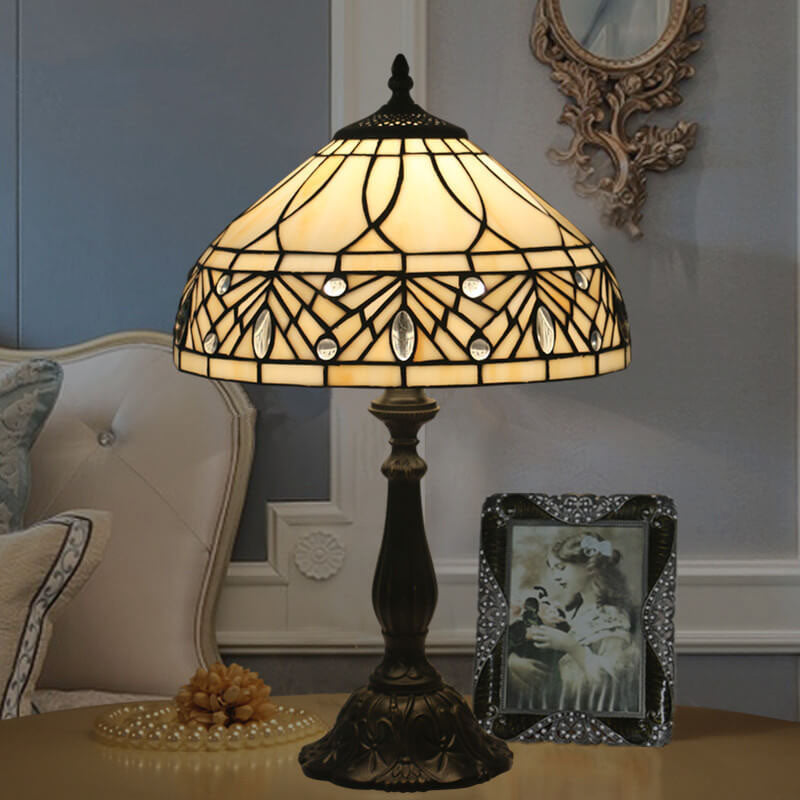 Vintage Art Deco Tiffany Style Table Lamp