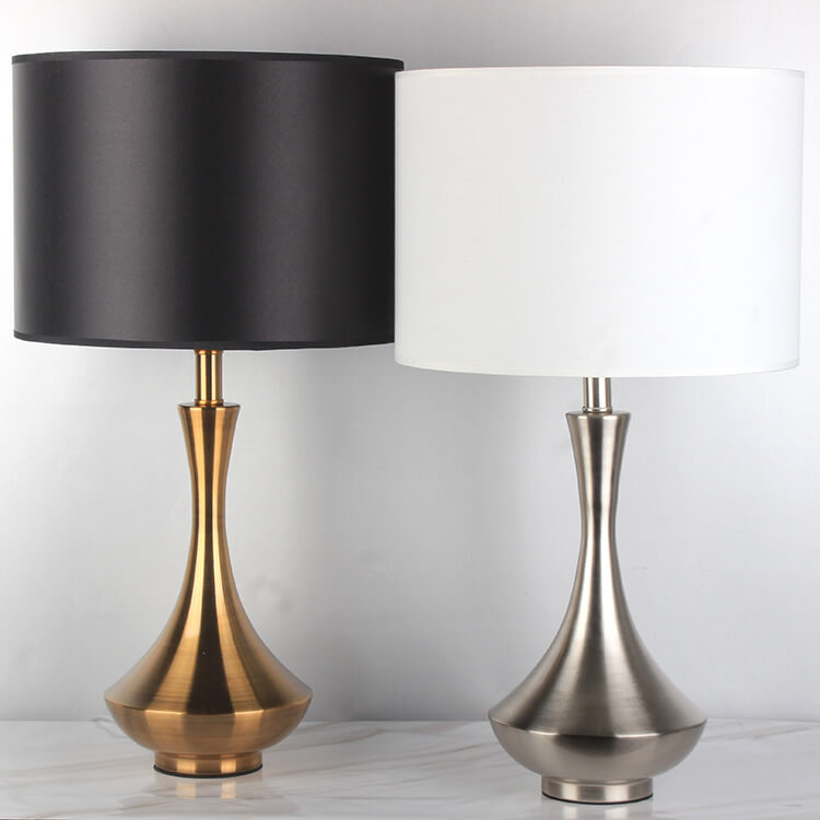 Mid-Century Modern Gold Metal Bedside Lamp