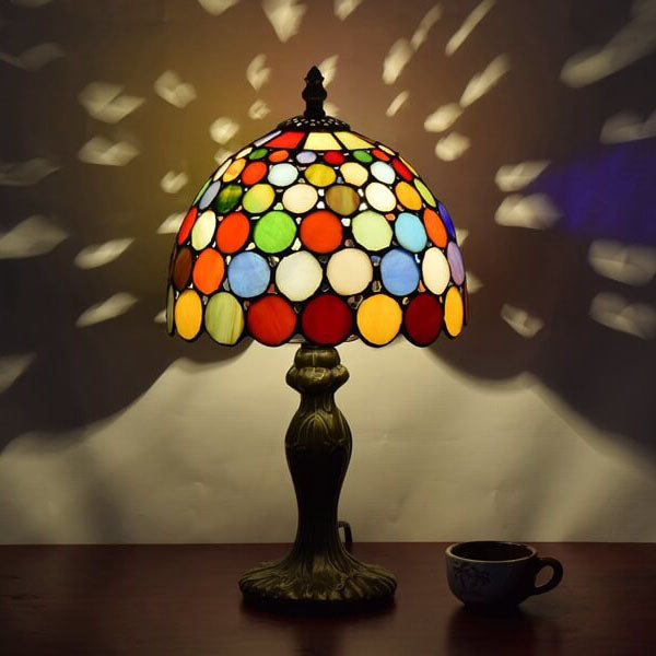 Colorful Polka Dot Tiffany Style Table Lamp