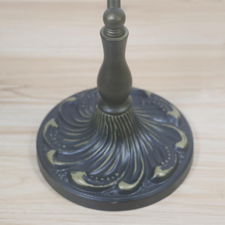 Vintage Tiffany Style Stained Glass Banker's Lamp