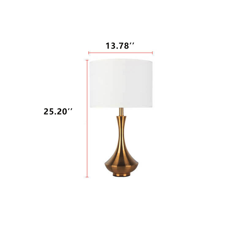 Mid-Century Modern Gold Metal Bedside Lamp