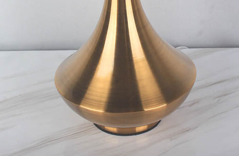 Mid-Century Modern Gold Metal Bedside Lamp