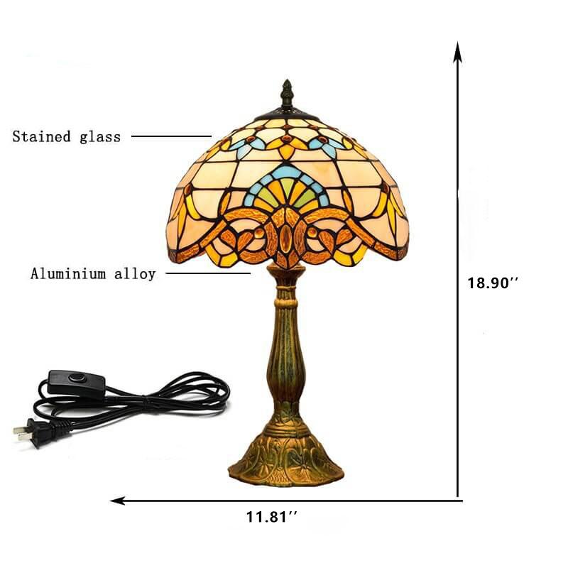 Vintage Floral Tiffany Style Table Lamp