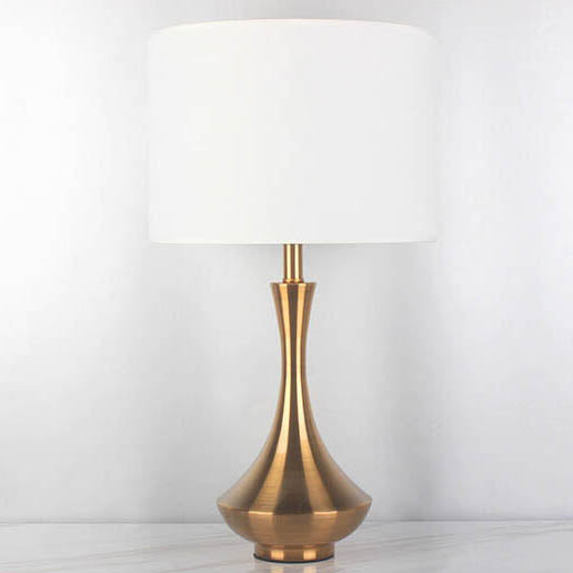 Mid-Century Modern Gold Metal Bedside Lamp