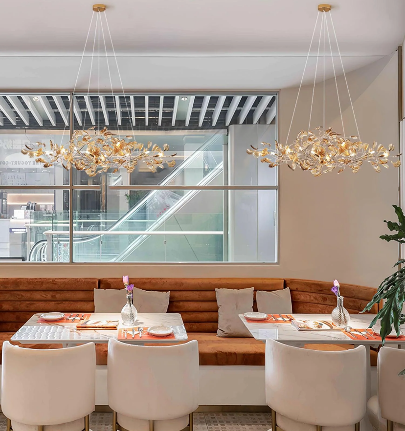 Acrylic Ginkgo Leaf Chandelier