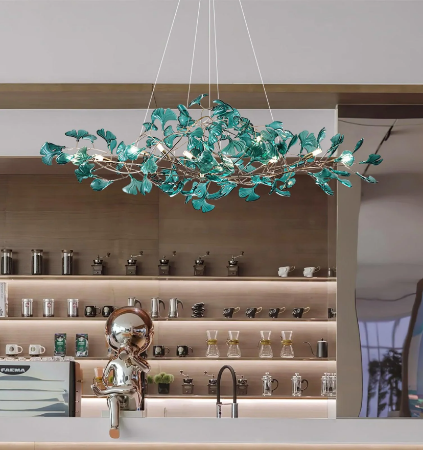 Acrylic Ginkgo Leaf Chandelier