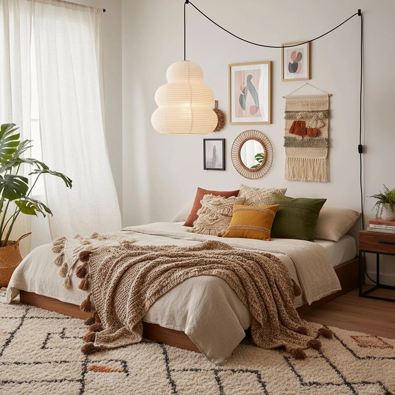 Washi Paper 24N Pendant Swag Light - Yiarolight