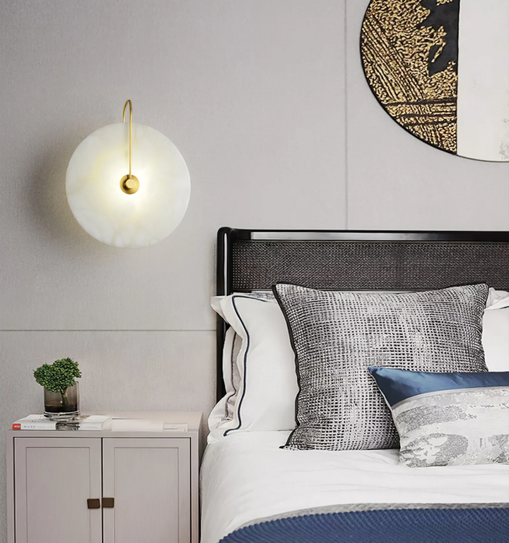 Alabaster Disc Sconce