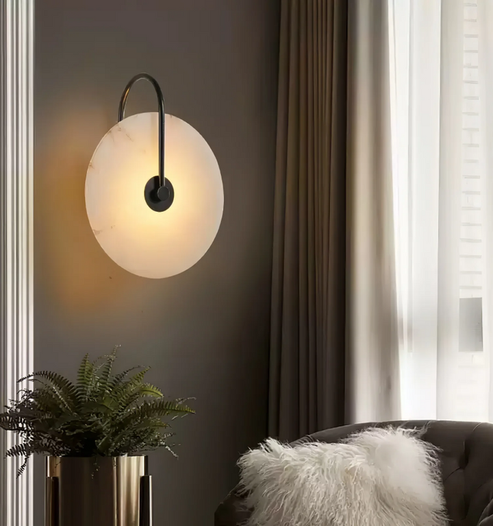 Alabaster Disc Sconce