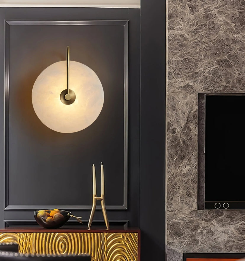 Alabaster Disc Sconce