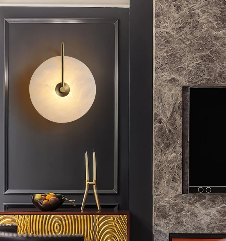 Alabaster Disc Sconce