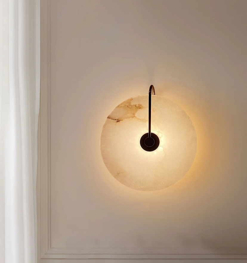 Alabaster Disc Sconce