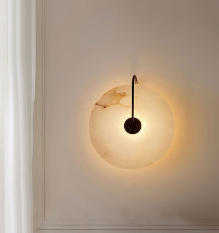 Alabaster Disc Sconce