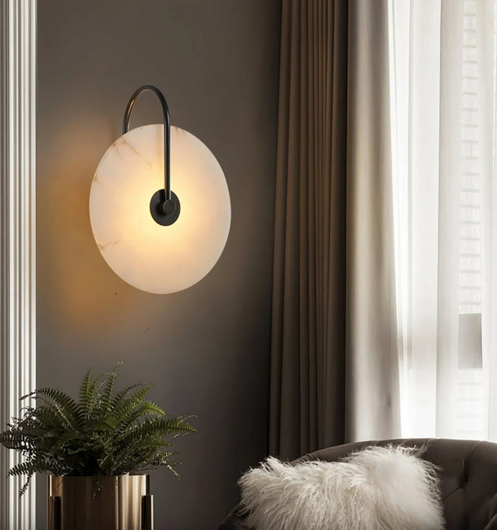 Alabaster Disc Sconce