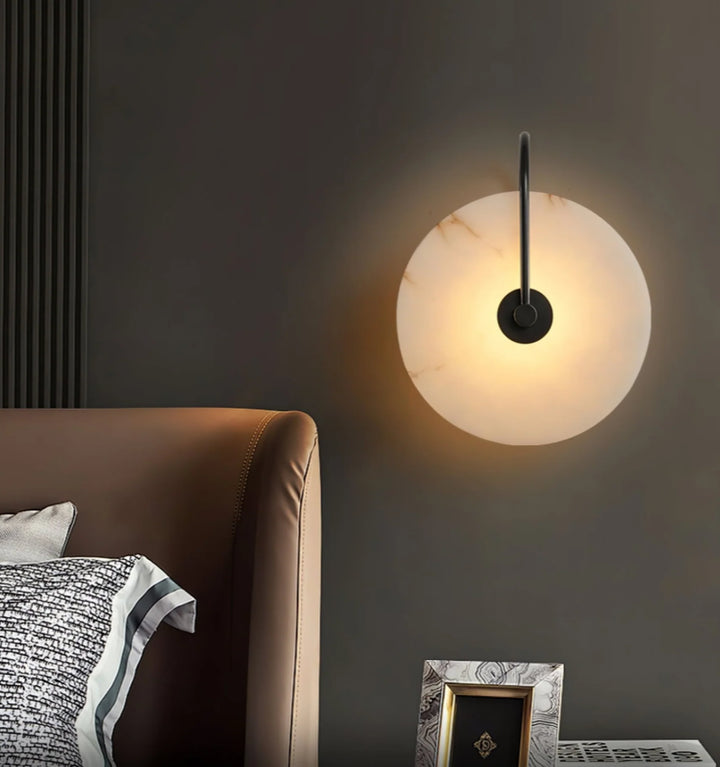 Alabaster Disc Sconce