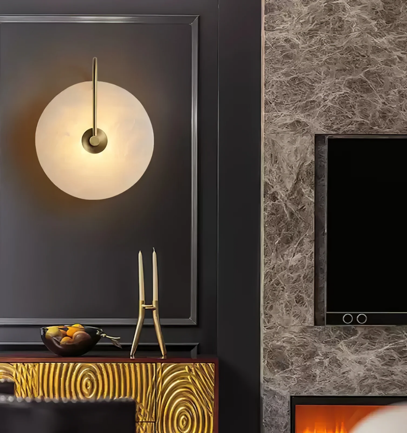 Alabaster Disc Sconce