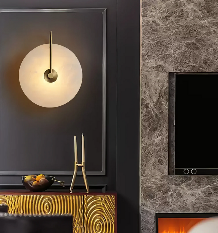 Alabaster Disc Sconce