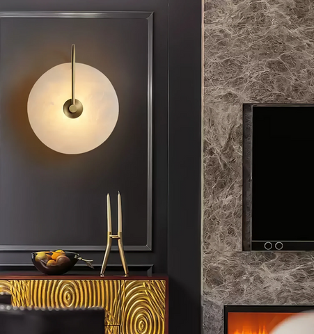 Alabaster Disc Sconce