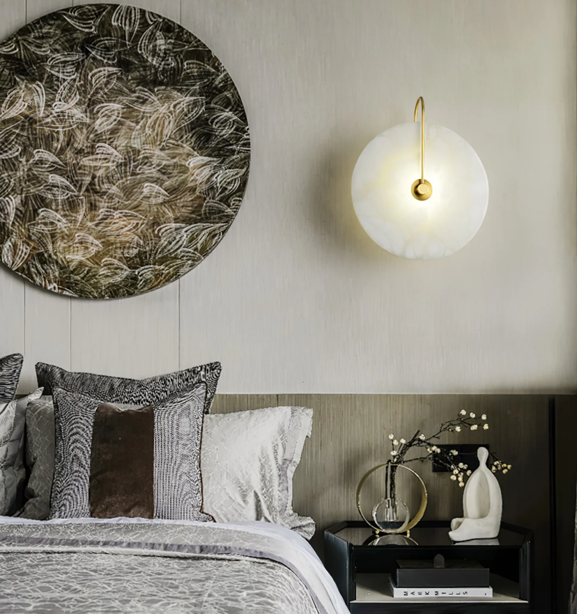 Alabaster Disc Sconce