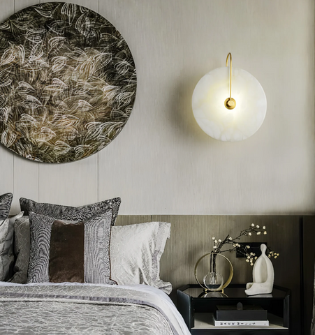 Alabaster Disc Sconce