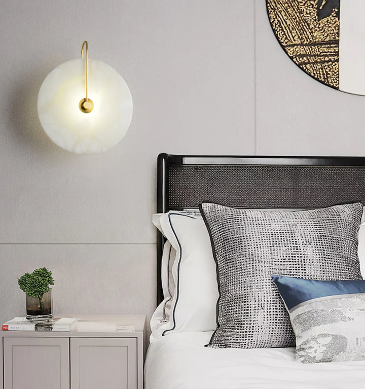 Alabaster Disc Sconce