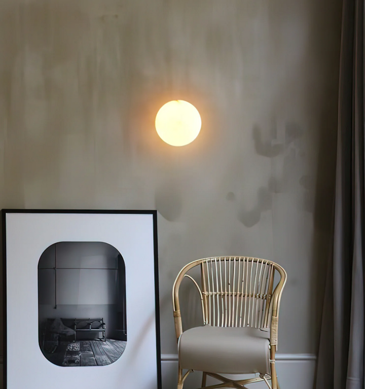 Alabaster Mini Orb Wall Lamp