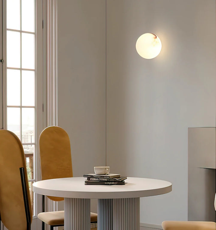 Alabaster Mini Orb Wall Lamp