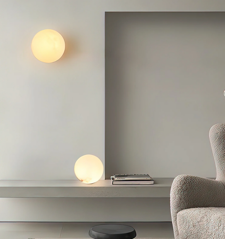 Alabaster Mini Orb Wall Lamp
