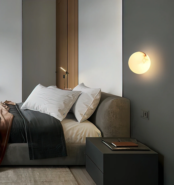 Alabaster Mini Orb Wall Lamp