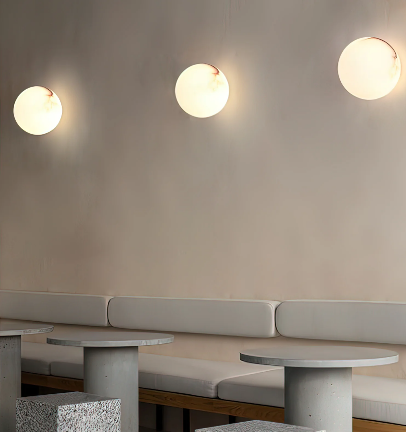 Alabaster Mini Orb Wall Lamp