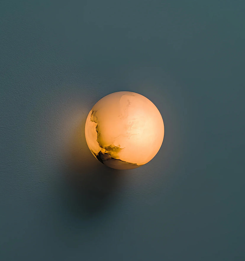 Alabaster Mini Orb Wall Lamp