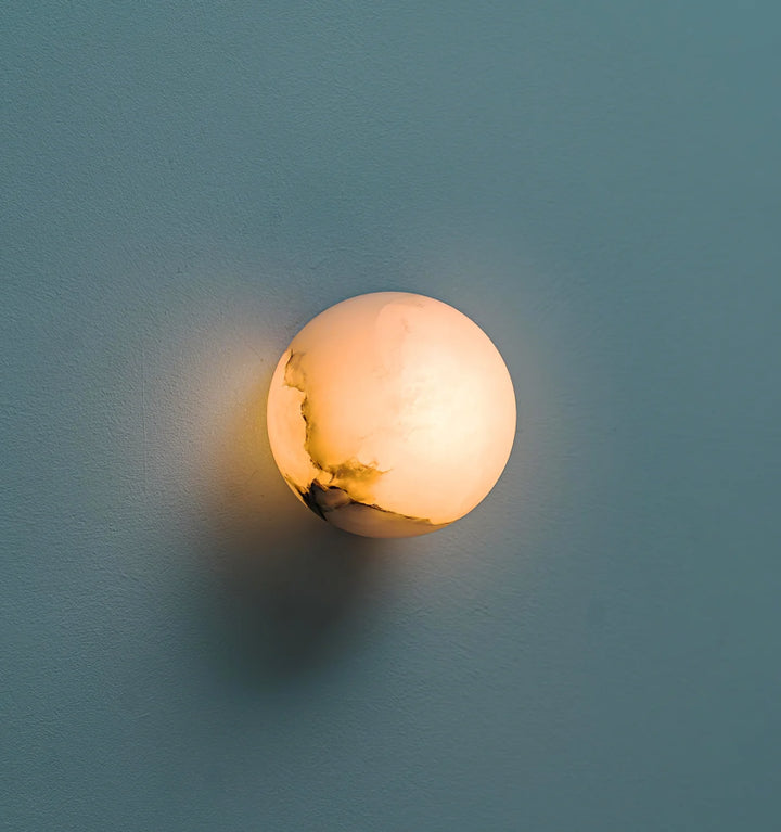 Alabaster Mini Orb Wall Lamp