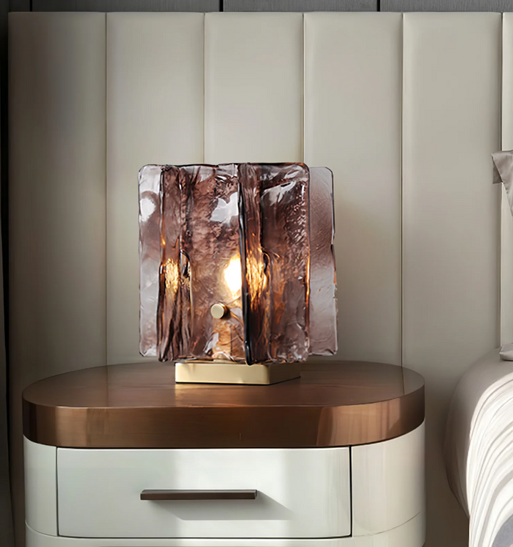 AMBER BUILDING BLOCK TABLE LAMP